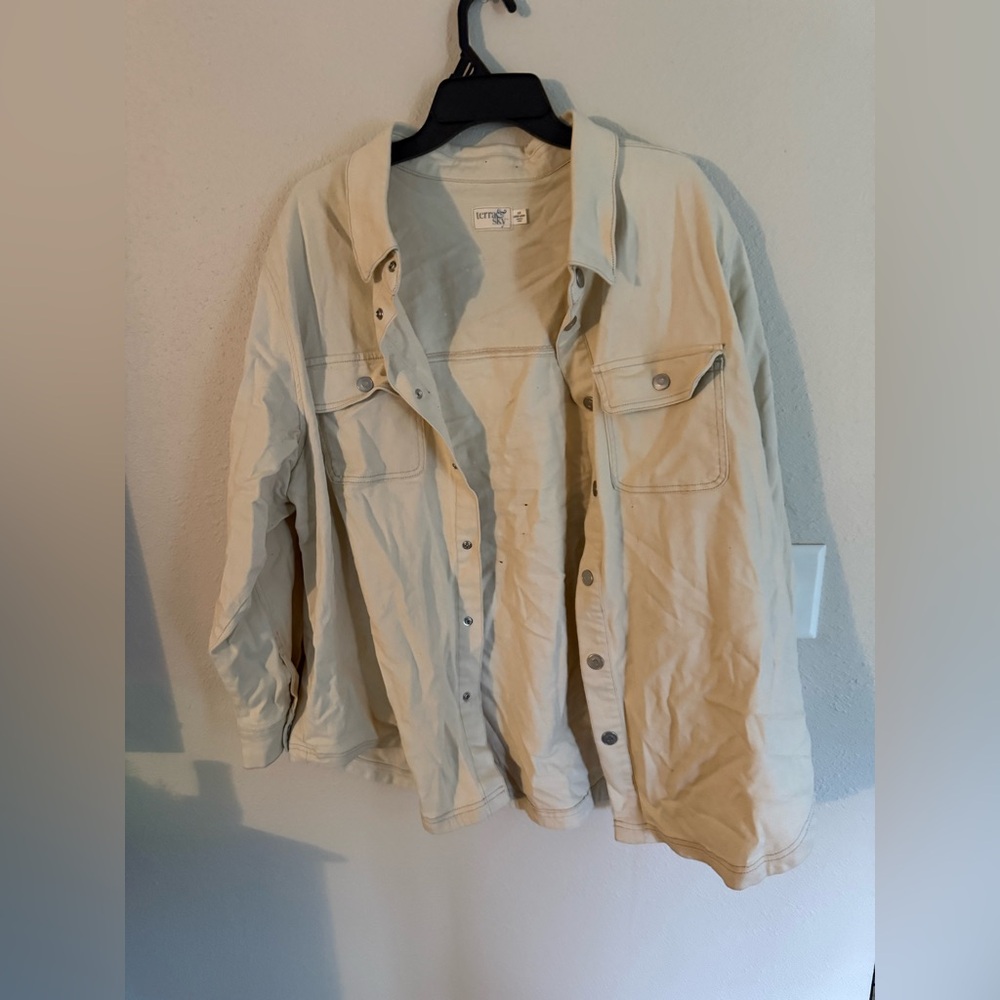 Terra & Sky Light Tan Utility Jacket